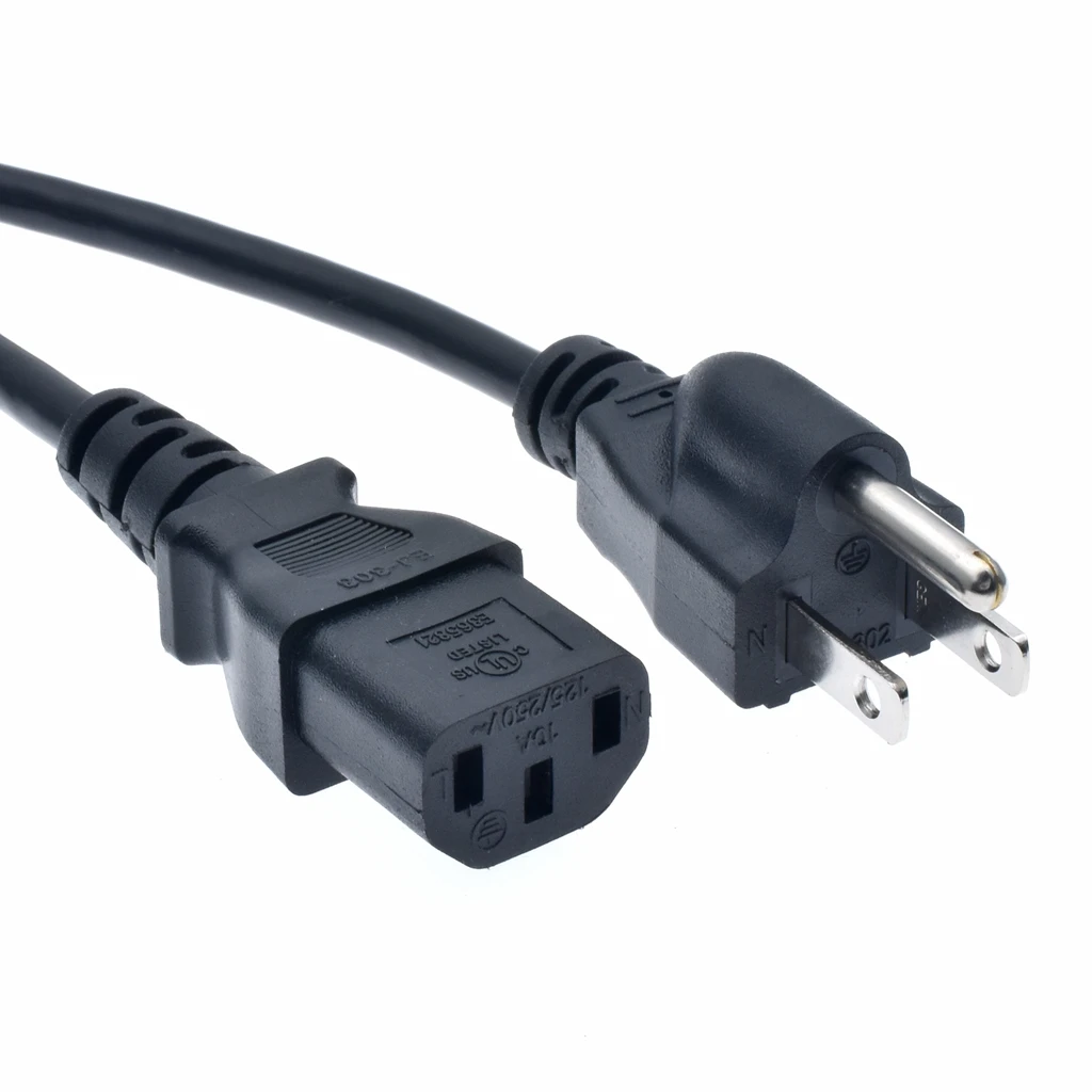Американский сетевой шнур NEMA 5 15P к IEC C13 американский стандарт три вилки