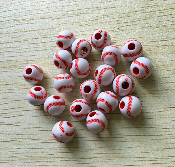12MM 550pcs /lot Acrylic Baseball beads Beads (As shown)(quality is not very good if you can't use please don't buy thank you) |