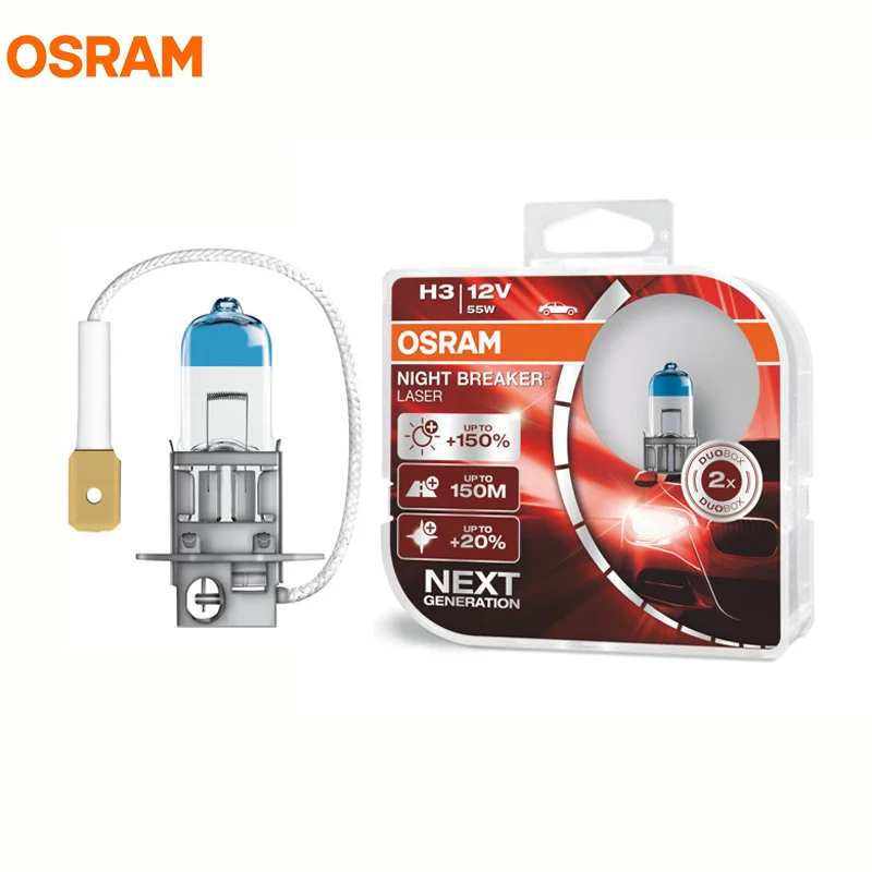 OSRAM H3 12 В 55 Вт новый лазерный выключатель автомобильный галогенный головной