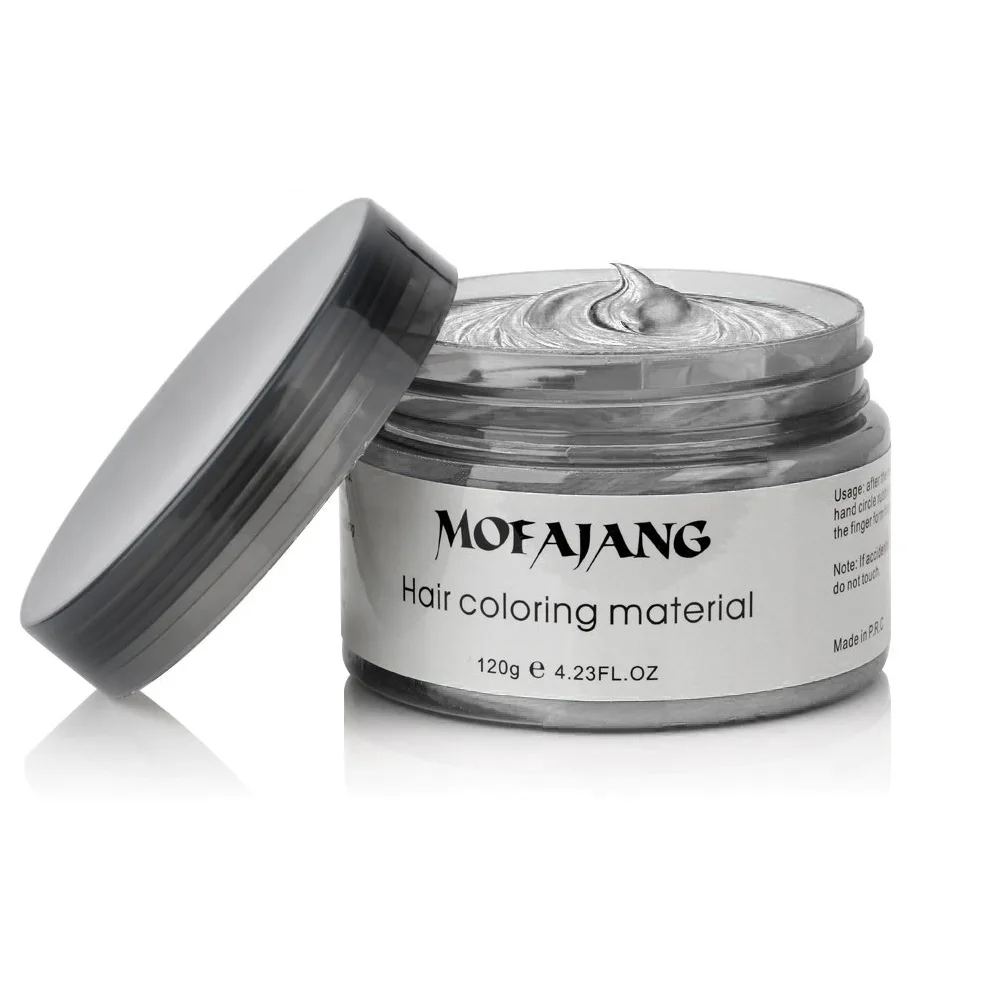 Gray MOFAJANG, красящий воск для волос, серебристо-пепельно-серый, сильная фиксация, временная краска для волос, гель, легко моющийся, для укладки волос, воск, 120 г - Цвет: Gray