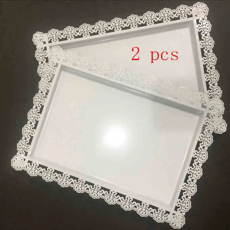 2pcs white Золотой свадебный торт стенд набор 6 шт. кекс стенд посуда форма для выпечки приспособления для выпечки тортов жаропрочная посуда набор вечерние столовые приборы - Цвет: 2pcs white