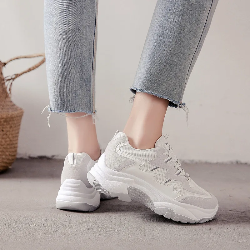 2019 Новая модная спортивная женская обувь ulzzang Harajuku Повседневная Уличная на