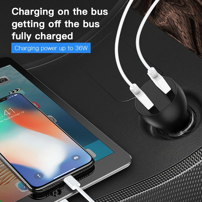 KUULAA Quick Charge 3 0 36 Вт двойное автомобильное зарядное устройство USB для Xiaomi Mi 9 Huawei P30 Pro