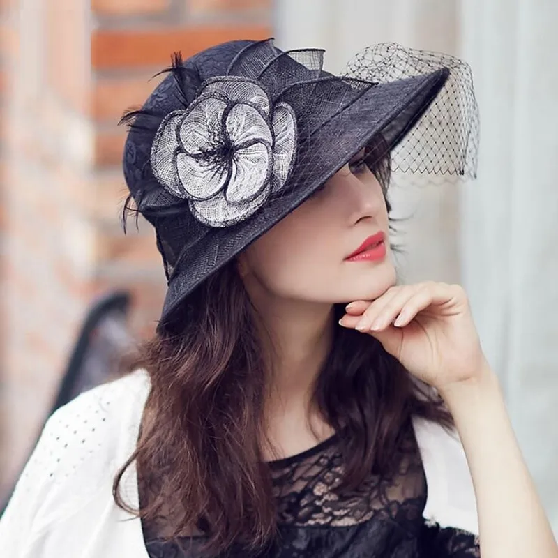 Женская летняя яркая элегантная сетчатая шляпа в европейском и американском