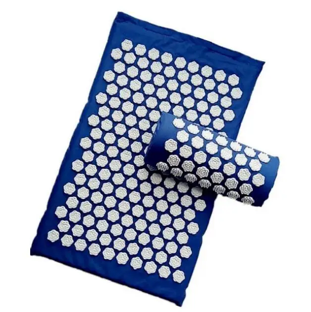 blue mat x pillow Массажер(appro62*38 см) подушка Массажный коврик Акупрессура снимает боль в теле Лотос шип коврик Акупунктура Массаж йога коврик/Подушка - Цвет: blue mat x pillow