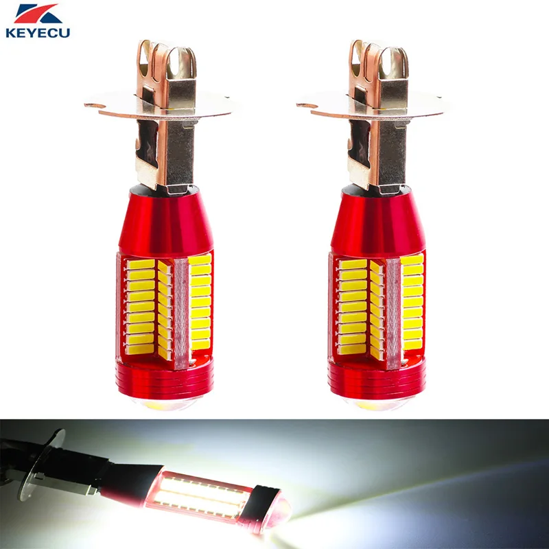 KEYECU 2 шт. чрезвычайно яркие белые H3 4014 78SMD мощные светодиодные лампы для DRL или