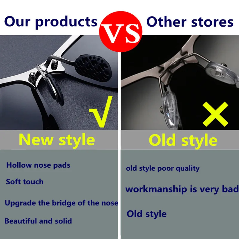 Мужские солнцезащитные очки для вождения прямоугольной формы с поляризацией