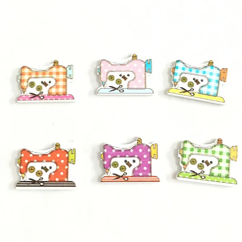 

50 шт., деревянные пуговицы для швейной машинки, 23 х28 мм