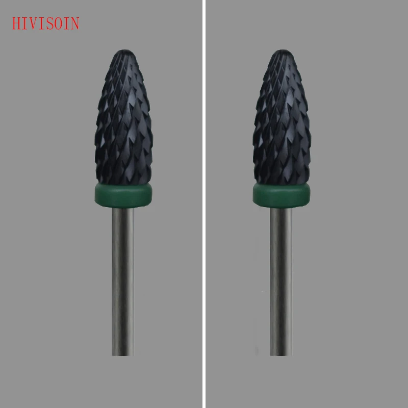 

2 Pcs/Lot Black Ceramic Nail Drill Bit - Flame Bit - C (1041.060)