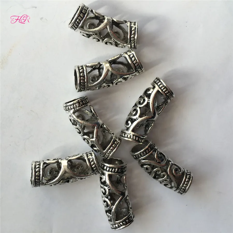 50Pcs Dreadlock Beads Adjustable Hair Braid Cuff Clip 7mm Hole Braiding Hair Micro Ring Beads Silver Ombre Hair Beads Link