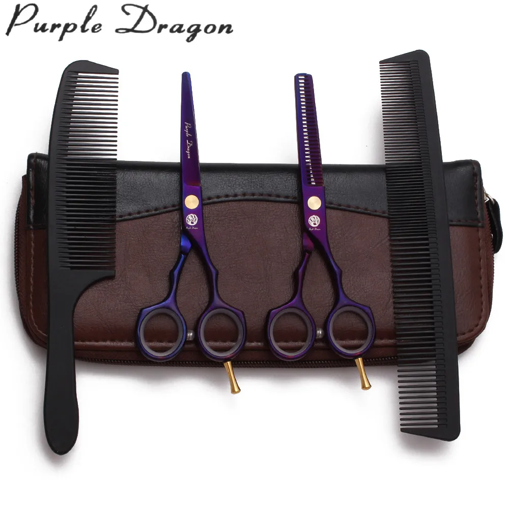 Suit 5.5&quot 16cm Z1104 Purple Dragon Hairdresser's Scissors Cutting Thinning Shears Professional Hair Add Combs | Красота и