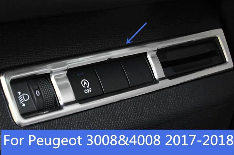 Для Peugeot 3008 & 4008 2017 2018 ABS Хромированная фара противотуманная Кнопка регулировки
