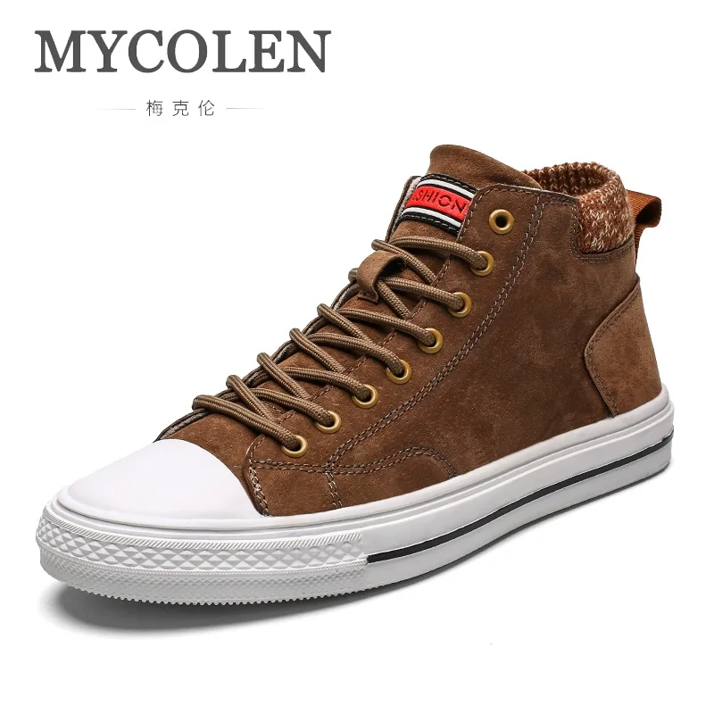 MYCOLEN/Замшевые мужские кроссовки на плоской подошве с высоким берцем мужская
