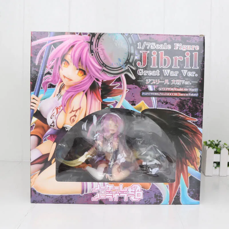 with box Новинка 14 см аниме жизнь без игры без жизни Фигурки игрушки Широ Джибрил Великая война игра жизни третьего поколения ПВХ Коллекция фигурка модель - Цвет: with box