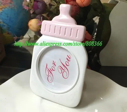 (60 шт./лот) baby Shower партии украшение сувениры из бутылочки Рамки в синий и розовый
