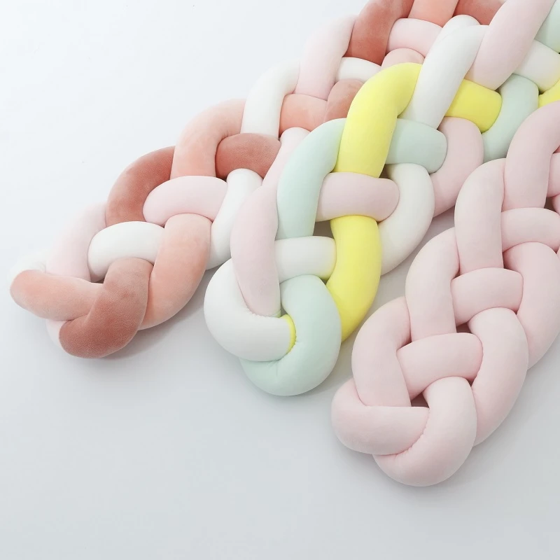 Бампер для детской кроватки 4 косички ручная работа узел боковая защита бампер