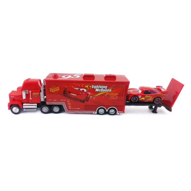 Disney «Тачки» № 95 Mack гонщика Грузовик& Lightning McQueen игрушечный автомобиль модель 1:55 Свободные дети мальчик подарок