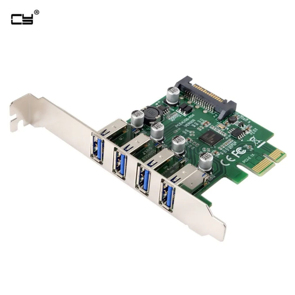 Низкий профиль 4 Порты PCI E к USB 3 0 концентратор Express карты расширения адаптер 5