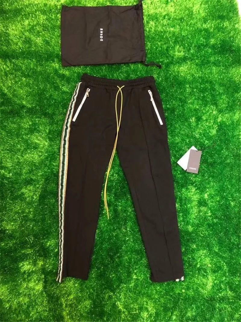 RHUDE женские спортивные брюки для мужчин 1:1 высокое качество riri молния RHUDE Drawstring осень-зима бегунов Брюки