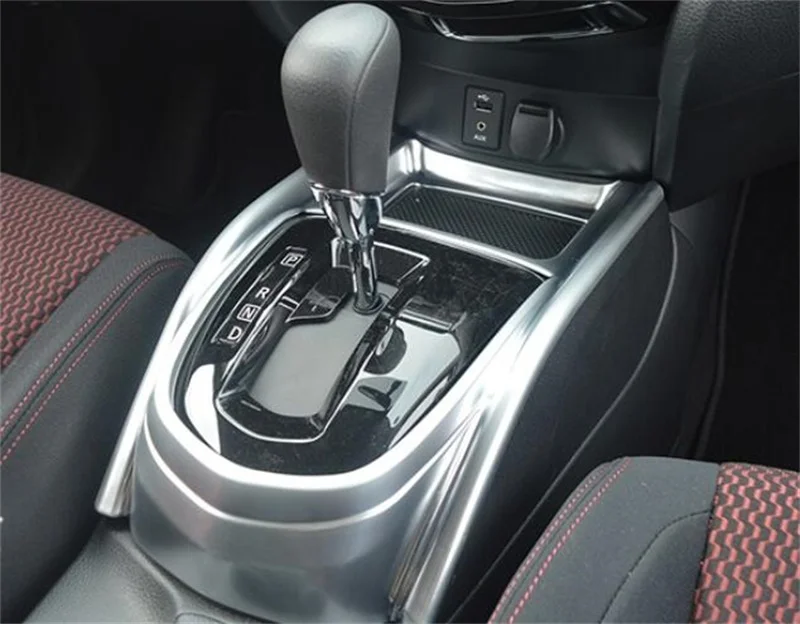 

ABS Chrome For Nissan Qashqai J11 Car Gear Shift Knob Frame Front Storage Box Cover Trim 2016-19 Car Styling Accessories