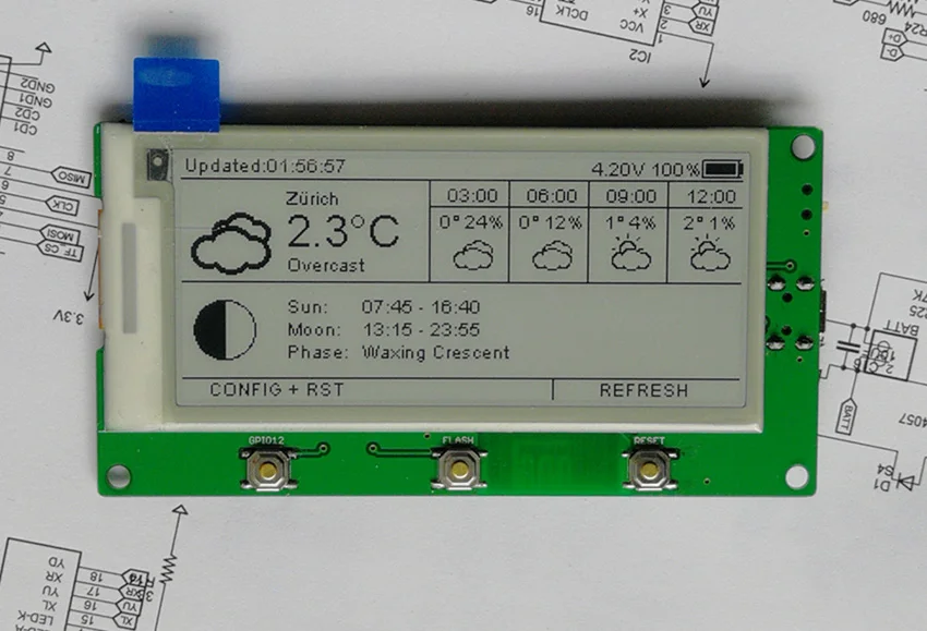 AZSMZ EPAPER 2 9 дюйма дисплей Esp8266 Wi Fi EINK YahooApi открытый источник github (espaper weatherstation)|display