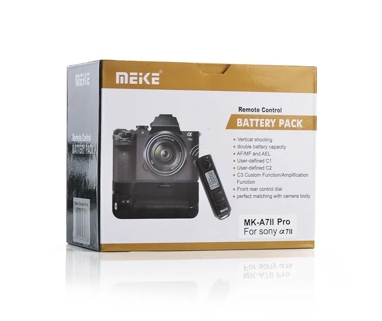 MEIKE MK-A7II Pro вертикальный батарейный блок держатель для sony A7II/sony A7RII с 2,4G беспроводной пульт дистанционного управления