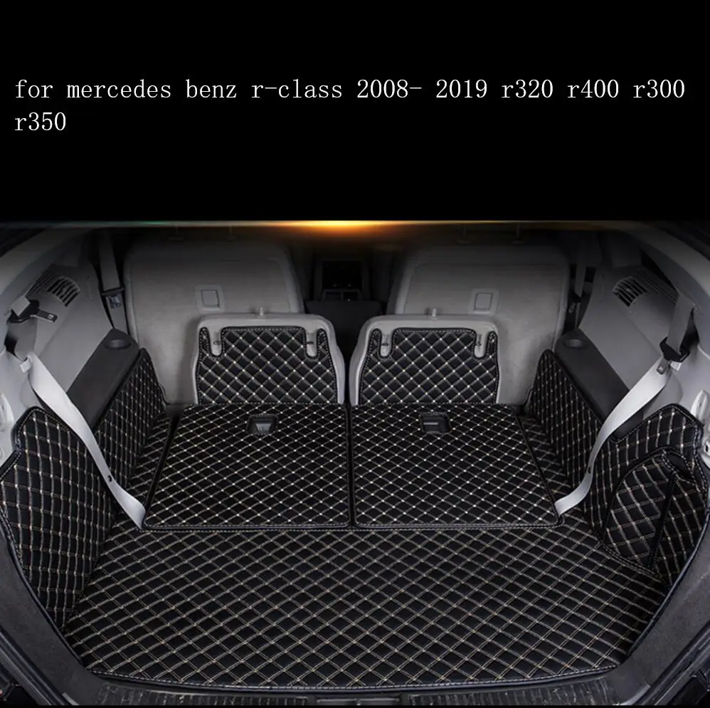 Коврик для багажника из волоконной кожи mercedes benz r class 2008 2019 r320 r400 r300 r350
