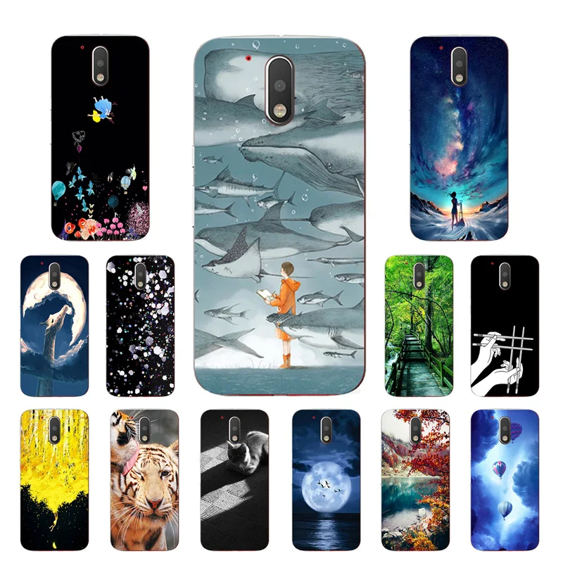 Cover for Motorola Moto G4/G4 Plus Case Back Silicon TPU Mammal Printing Phone Coque |