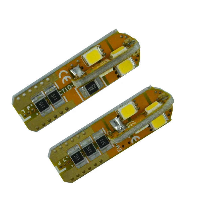100 шт. Super brilhante T10 LEVOU Inundacao 0.15A 8 smd 2835 unde erro PCB 5 Вт 147 Wedge Porta Instrumento Боковая лампа