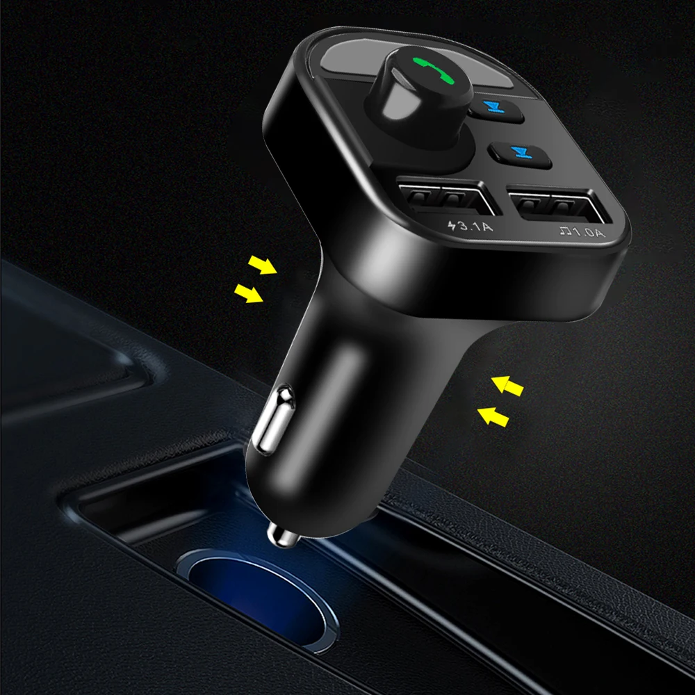 Kebidu двойное USB быстрое зарядное устройство для телефона автомобильный Bluetooth 5 0