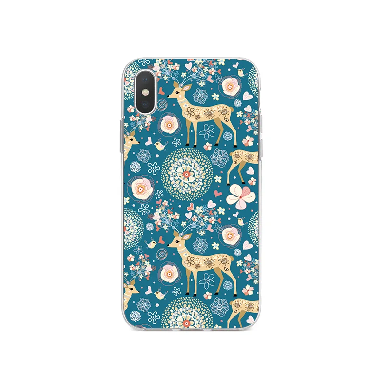 Silicone Phone Case For iPhone 6 6S 7 8 Plus X XR XS MAX 5 5S SE Cover Beautiful Flowers Pattern |