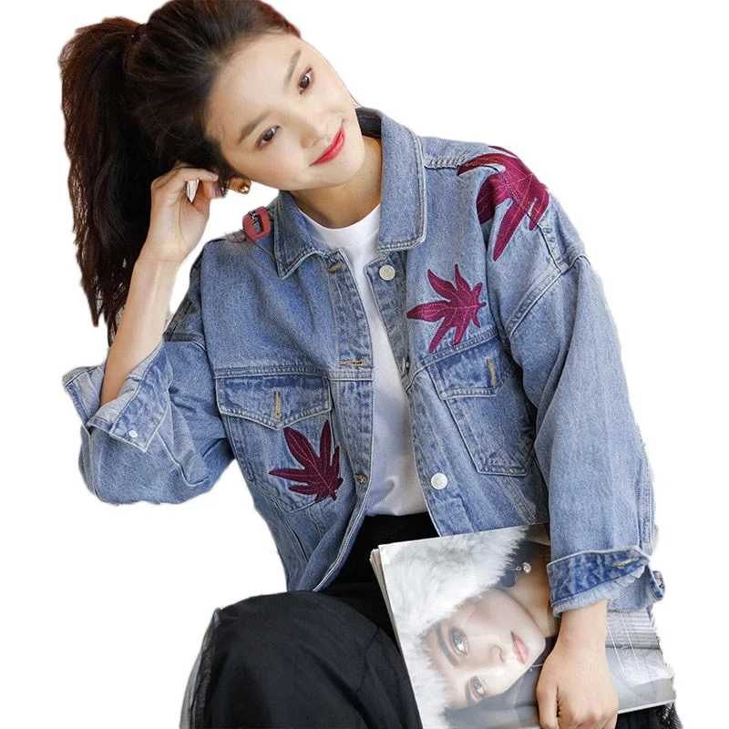 Повседневная Женская джинсовая куртка в стиле Харадзюку весеннее пальто новинка