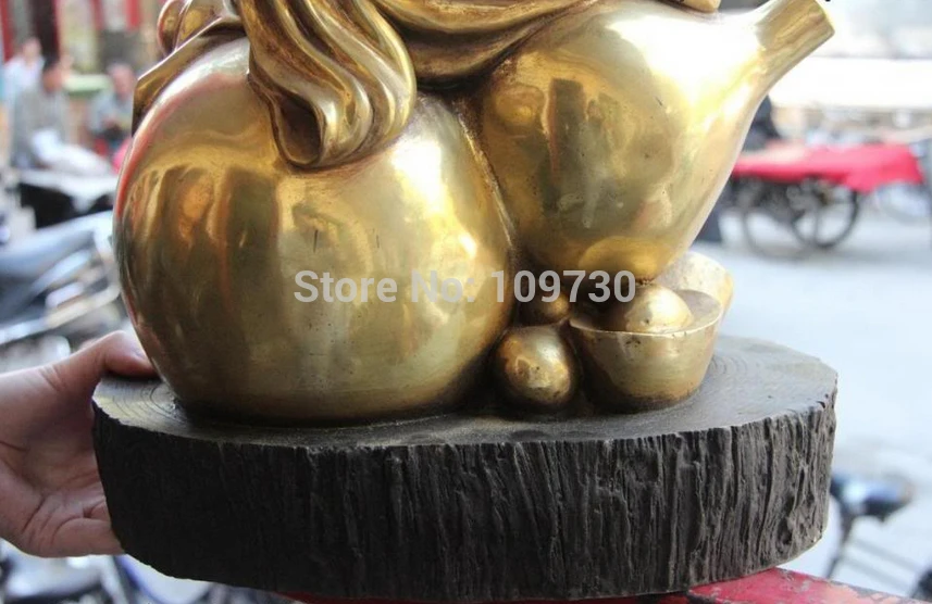 bir 002076 Chinese Folk Copper Bronze Gild Lucky Wealth Maitreya Rohan Monk Buddha Statue | Дом и сад