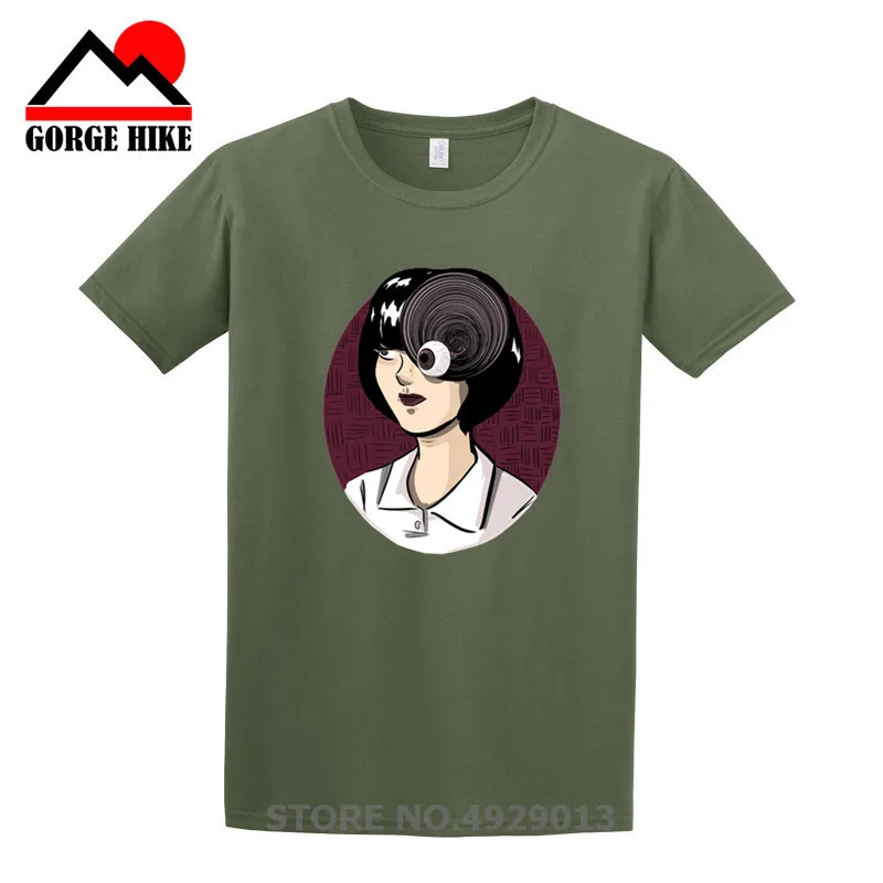 MIJ Spiral Spiralized Men Casual Tees Uzumaki Shirt Junji Ito Horror Manga Shirts Male Funny Cotton T Harajuku Streetwear | Мужская