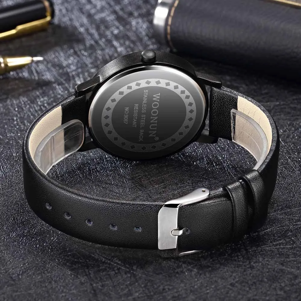 Модные креативные часы для мужчин 2020 роскошные брендовые кварцевые с кожаным