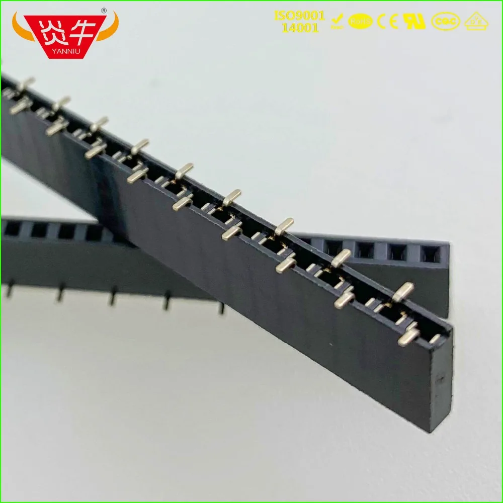 Однорядный вертикальный разъем SMT 1X40P с позолоченным штекером 2 54 мм|Соединители| |