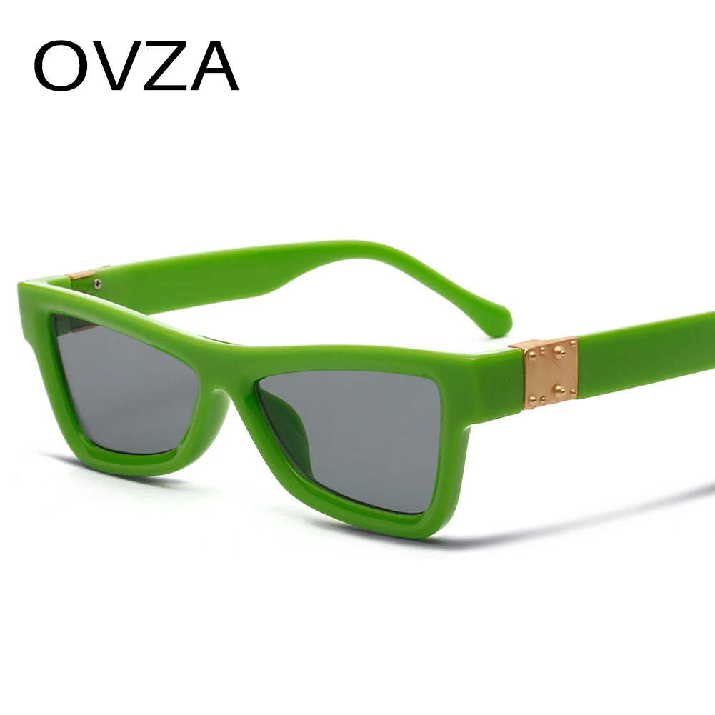 OVZA новые брендовые дизайнерские панковские солнцезащитные очки мужские модные солнцезащитные очки женские прямоугольные черные очки UV400 с защитой от ультрафиолета S0061