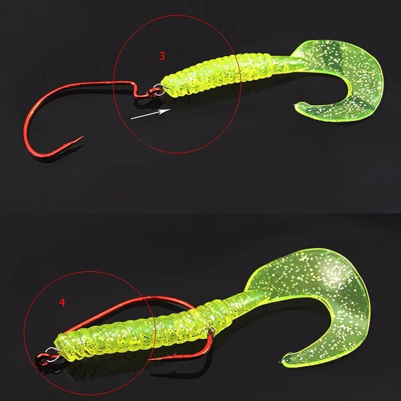 20 шт. рыболовные приманки зафиксированный крючок Pin защелки иглы мягкие черви для