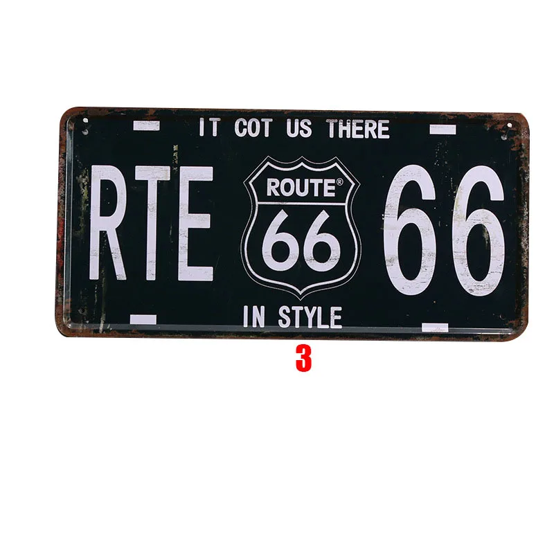 Номер машины, металлическая пластина, Ретро стиль, США, Декор, Route 66, Оловянная вывеска, бар, паб, гараж, металлические вывески, декоративная металлическая доска, 15x30 см