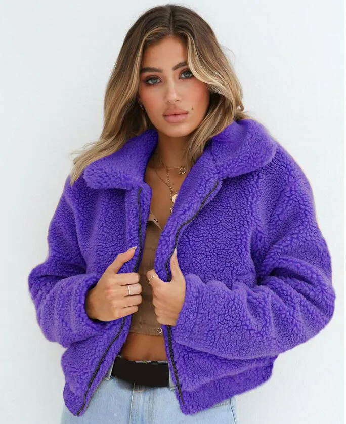 Winter Sweater Cardigan Long Sleeve Lapel Neck Zipper Up Velevet Knitted Sweaters 2018 Fashion Warm Women Clothing Wholesale |