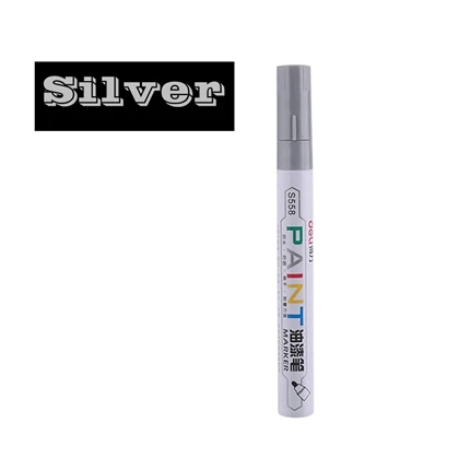 Silver-1pcs 1 шт. 3 шт. Deli s558# Перманентный Маркер Краска Маркер черный синий красный серебристый красный 8 цветов маркер на масляной основе чернила маркер ручка - Цвет: Silver-1pcs