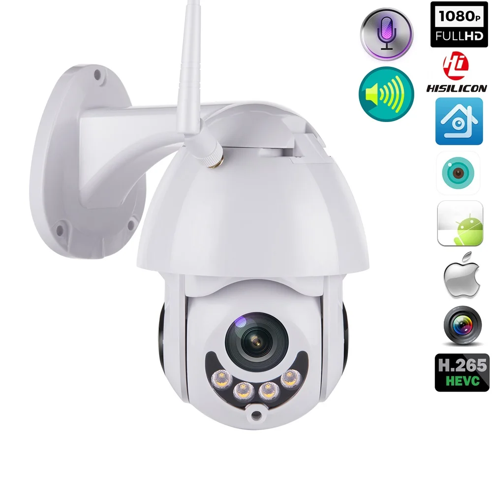 1080P 2MP супер мини PTZ купольная Беспроводная ip камера WiFi CCTV IR 30m Onvif наружная