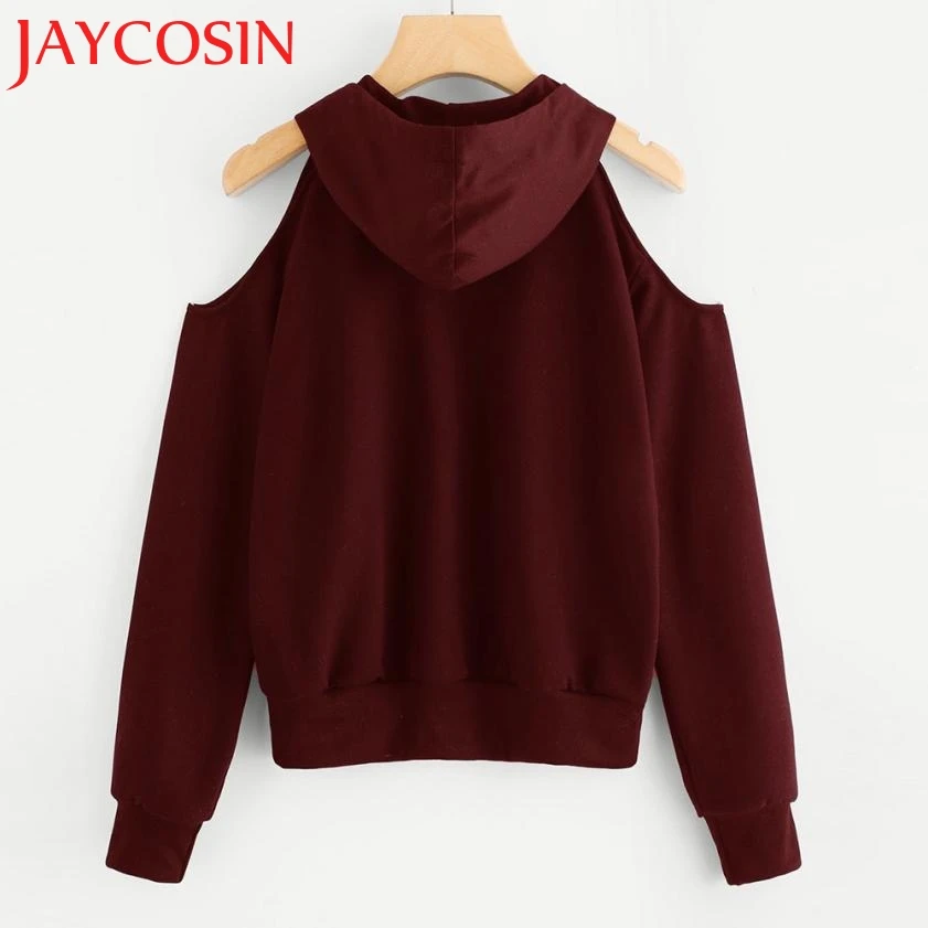 JAYCOSIN 2018 женский однотонный Повседневный свитер с длинными рукавами и открытыми
