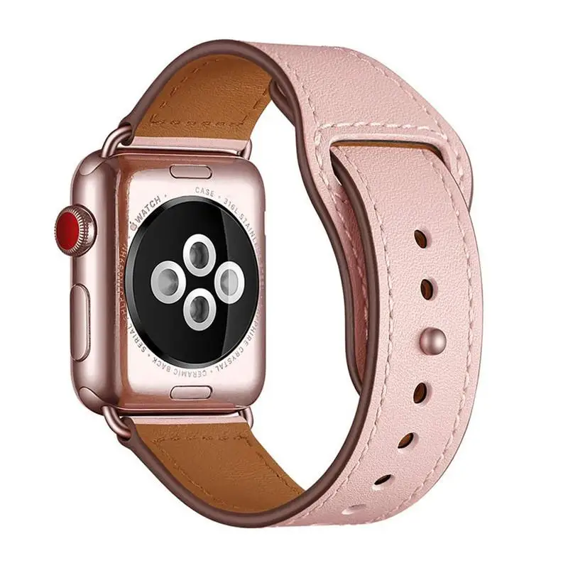 Высококачественный кожаный ремешок для часов iWatch 40 мм 44 спортивный браслет Apple