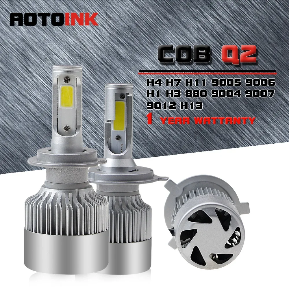 AOTOINK Headlight H4 H7 LED Bulb H11 H1 H3 9006/HB4 9005/HB3 H13 LED bulbs 72W 9200lm Car Headlamp kit Fog Light Auto Led Lamp