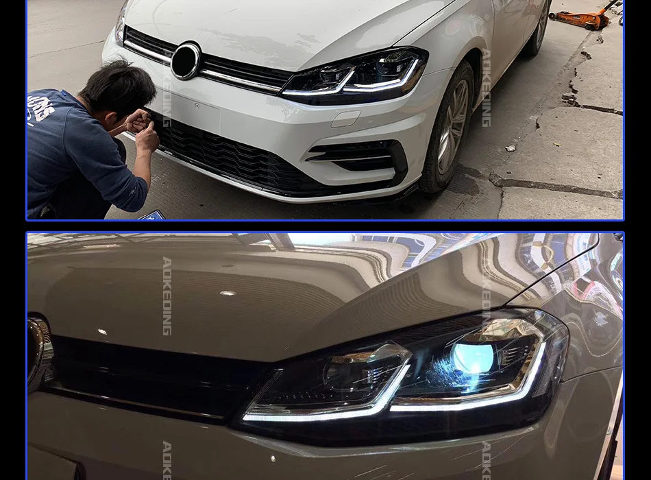 AKD Тюнинг автомобилей фары для VW Golk7 Golf 7 MK7 обновление до Golf 7,5 светодиодные фары DRL ходовые огни биксеноновый луч противотуманные фары