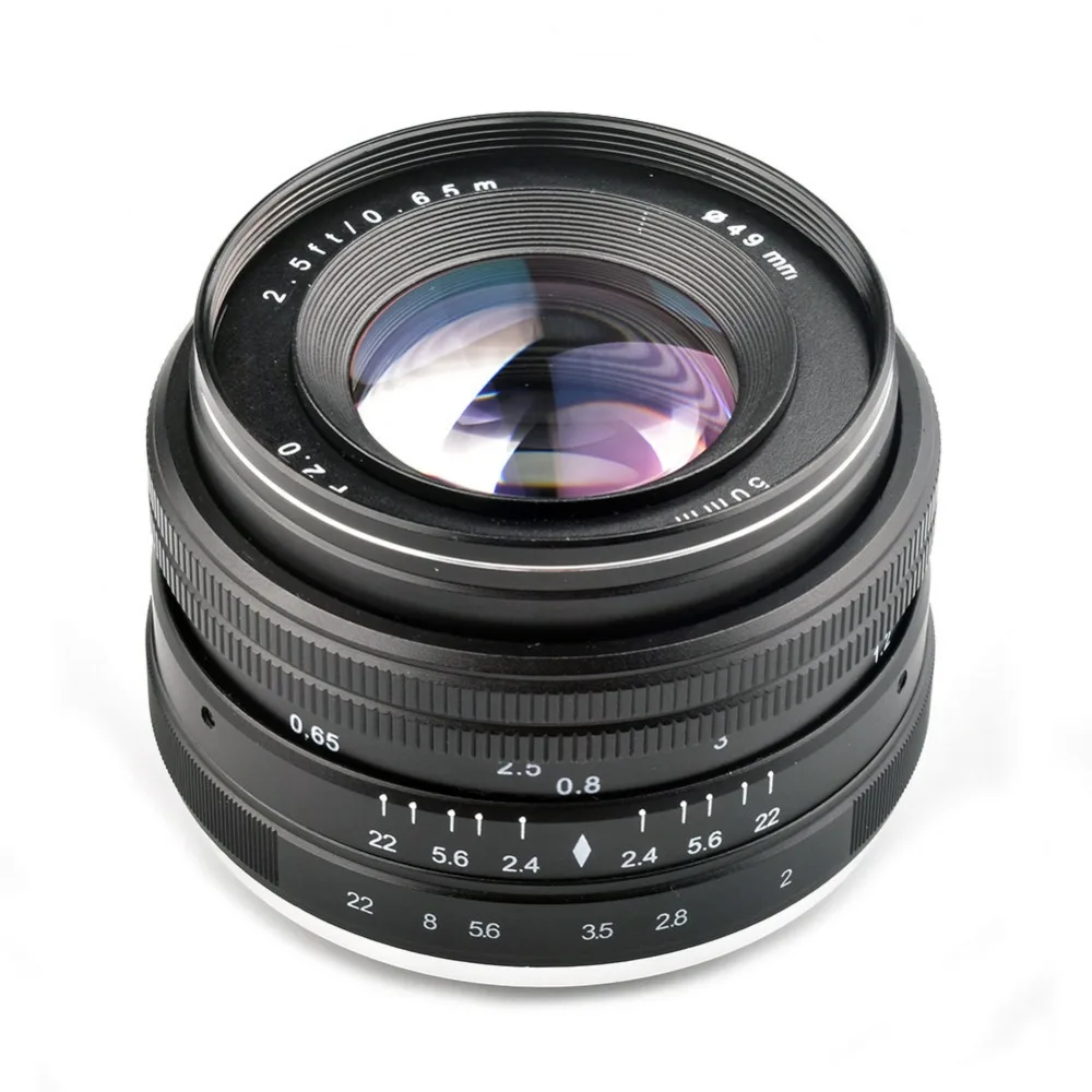 Lightdow 50 мм f2.0 Большая диафрагма ручная фокусировка объектива APS C линзы для Sony E Mount