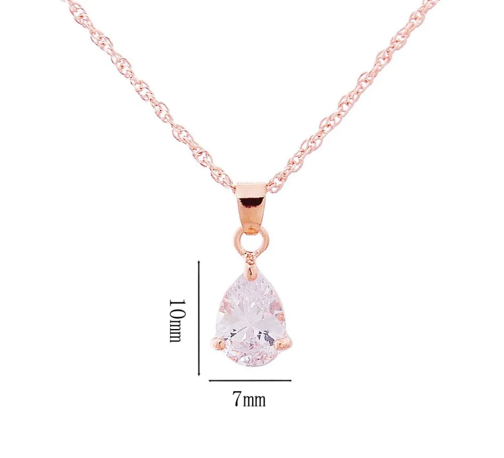 Ювелирные наборы золотистого цвета с фианитом AAA и кристаллами в виде капли воды