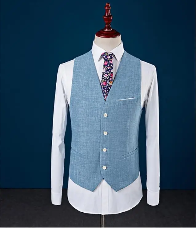 3 шт. льняные смокинги приталенные модные костюмы для отдыха и свадьбы мужские