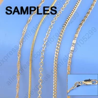 5 kinds mix 18 yellow gold filled jewelry snake rolo singapore necklace chains with lobster clasps